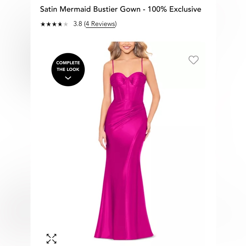 AQUA Satin Mermaid Bustier Gown pink fuchsia size 4 formal dress